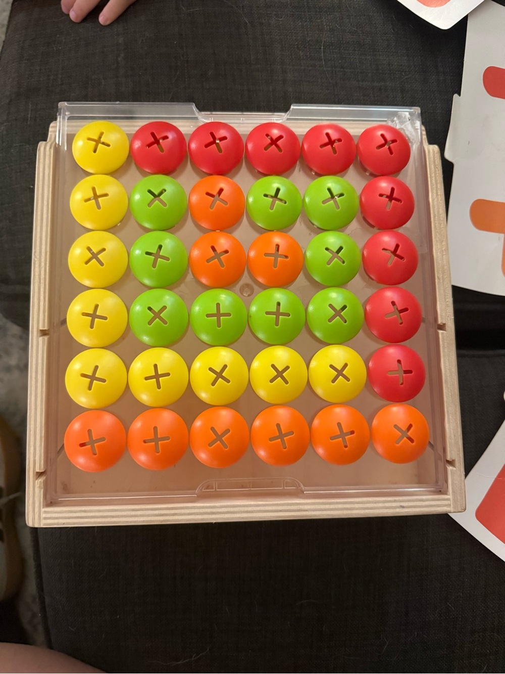 Wooden Peg Matching Board Puzzle - Multicolor Pegs